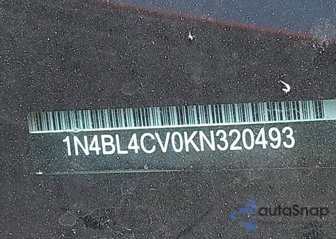 2019 Nissan Altima 2.5 Sr from USA, damaged, VIN 1N4BL4CV0KN320493